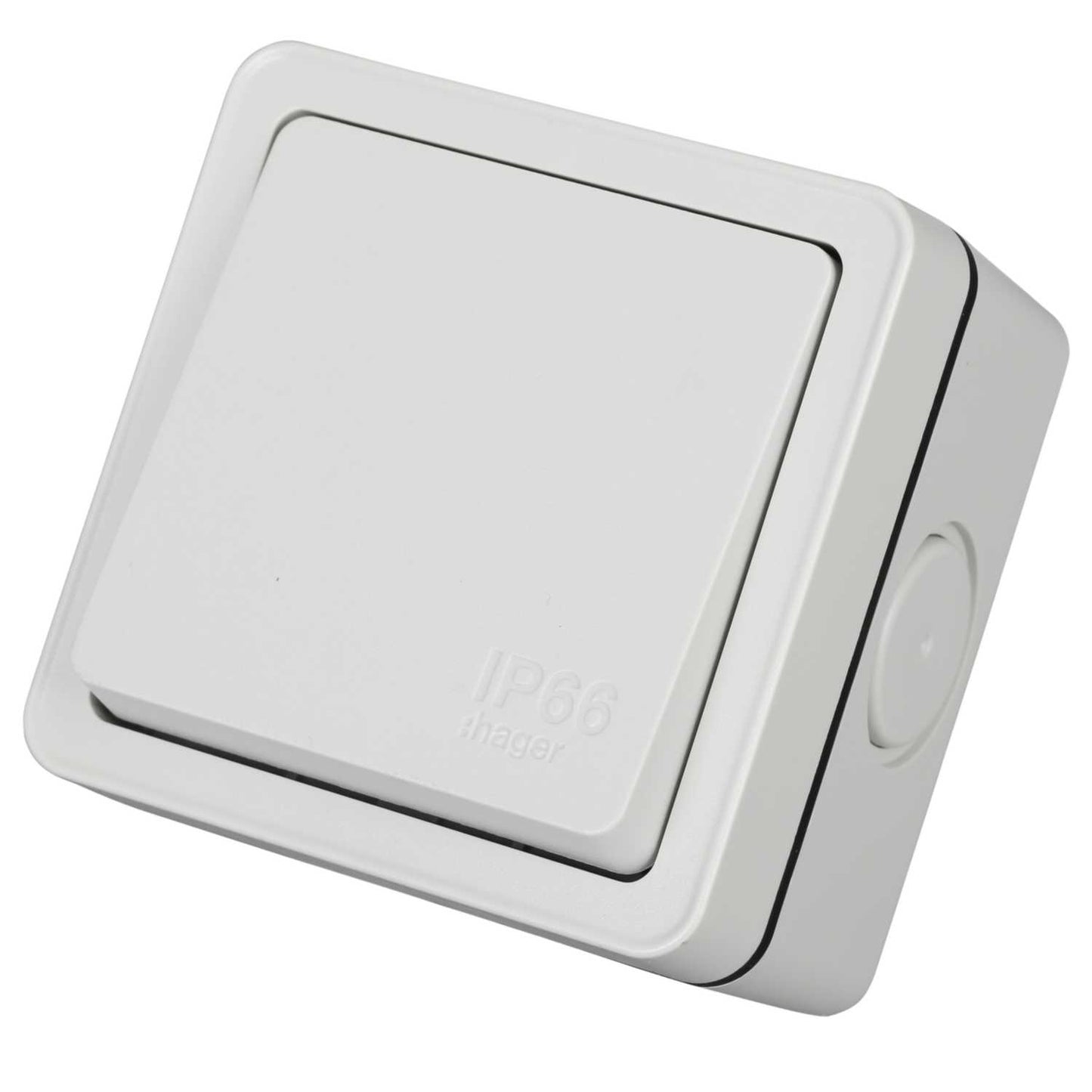 Hager Sollysta 10A 1 Gang 2 Way Switch IP66 Grey