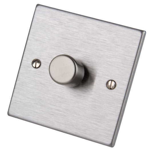 Hamilton 400W 1 Gang 2 Way Dimmer Satin Steel