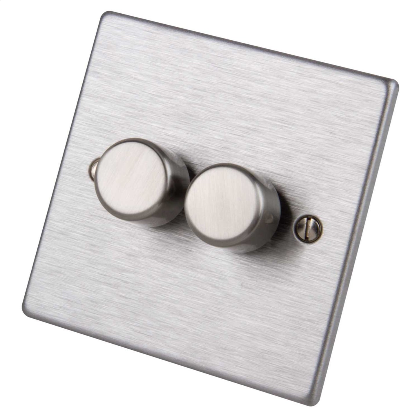 Hamilton 400W 2 Gang 2 Way Dimmer Satin Steel