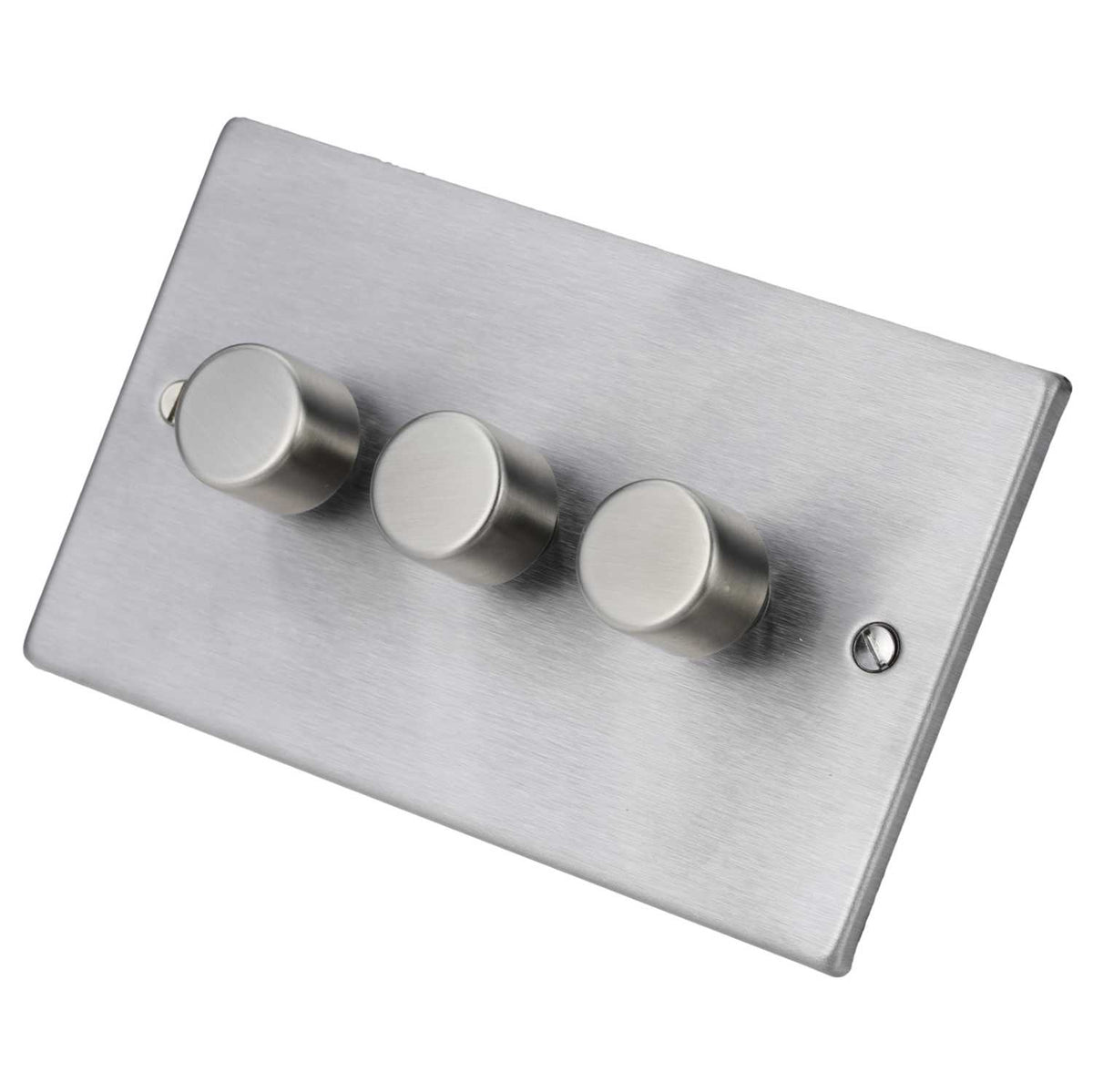 Hamilton 100W 3 Gang 2 Way LED Dimmer Switch Satin Steel