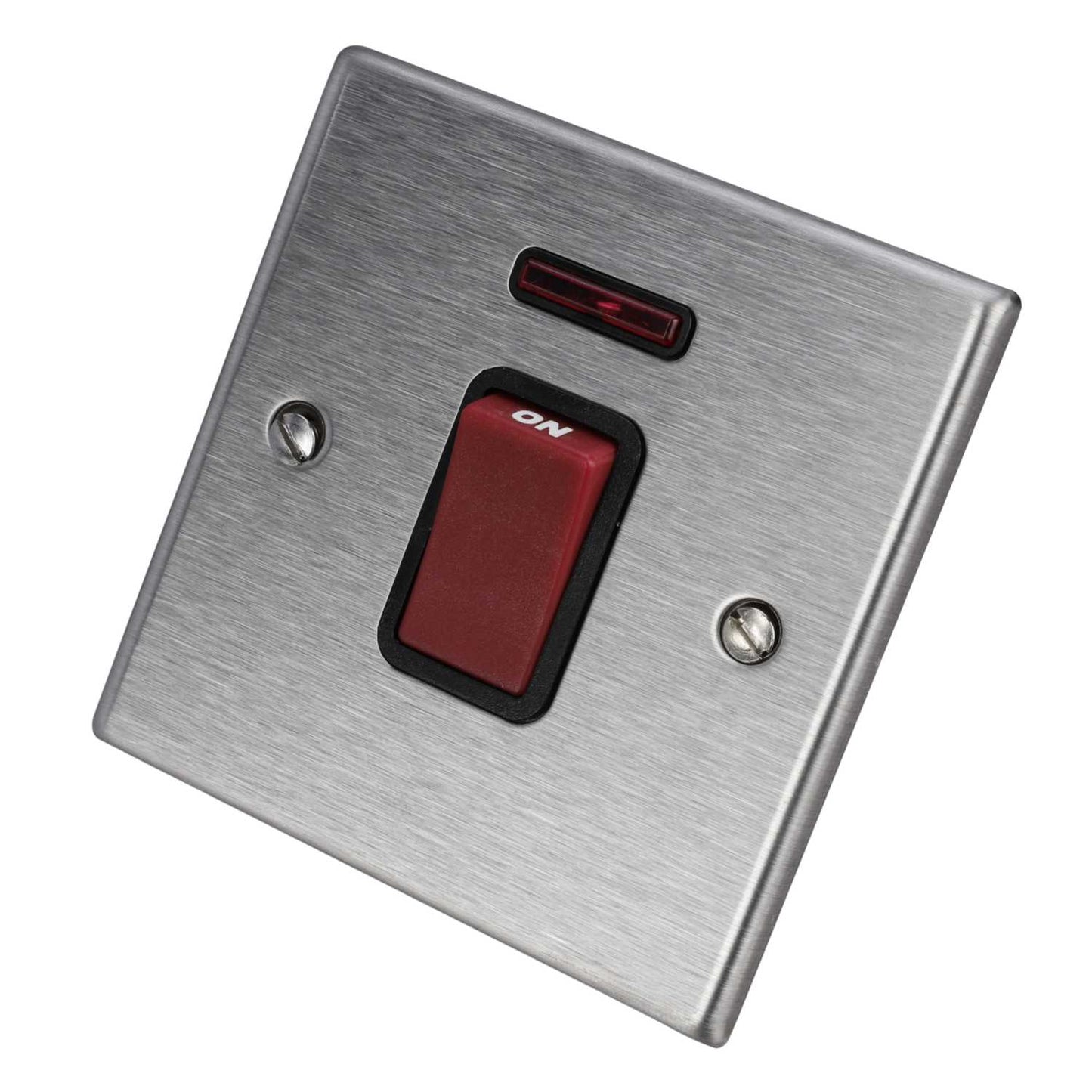 Hamilton 45A DP 1 Gang Switch with Neon Black Insert Satin Steel