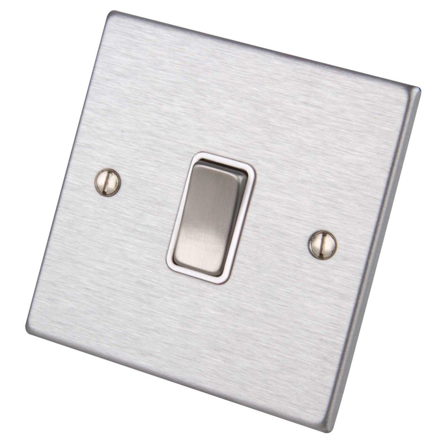 Hamilton 20A DP Switch White Insert Satin Steel