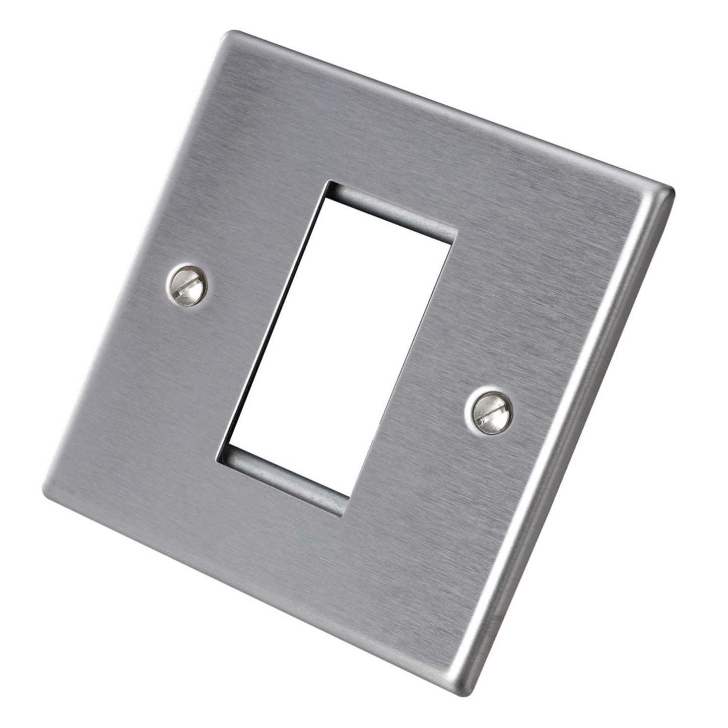 Hamilton 1 Gang 1 Module Face Plate with Grid Satin Steel