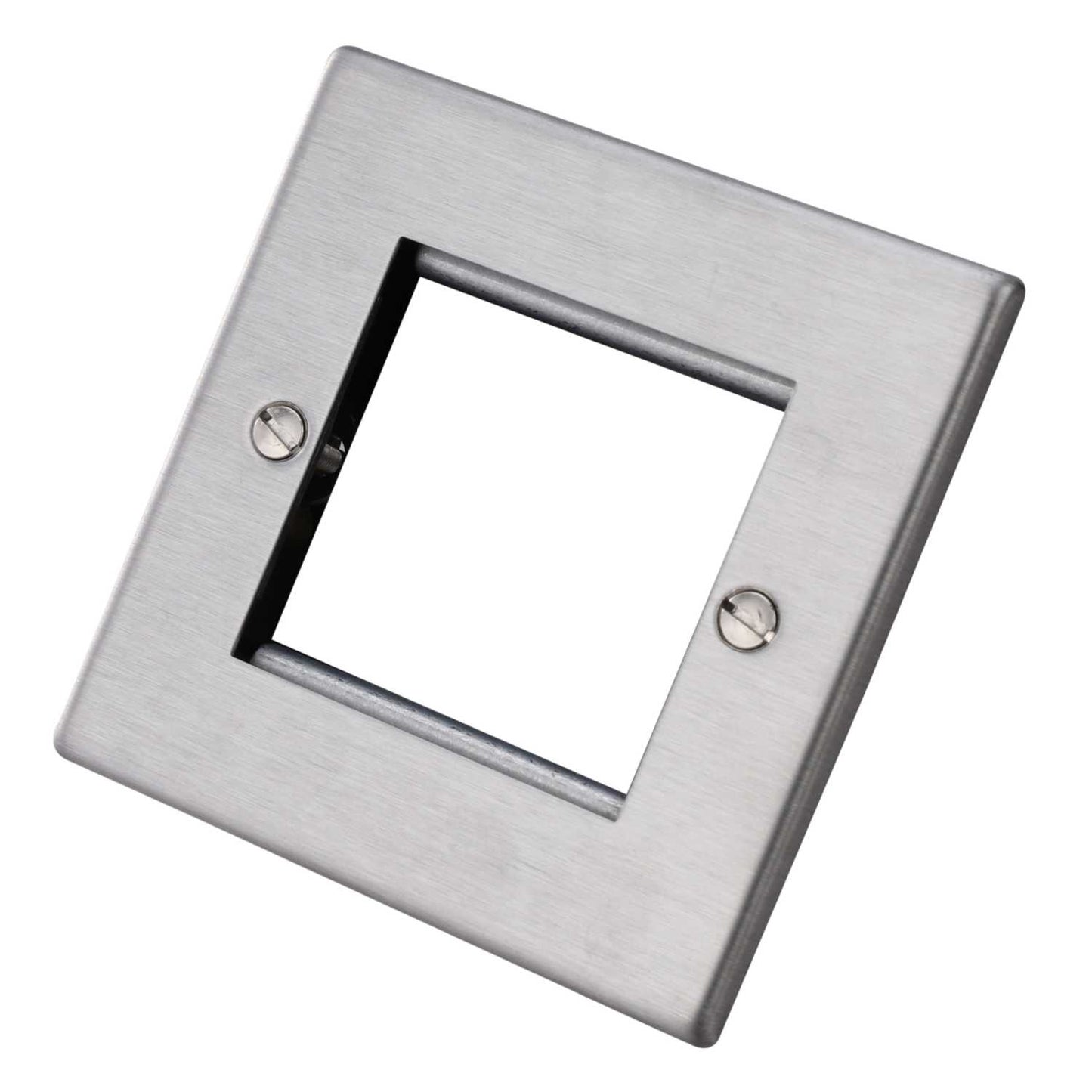 Hamilton 1 Gang 2 Module Face Plate with Grid Satin Steel