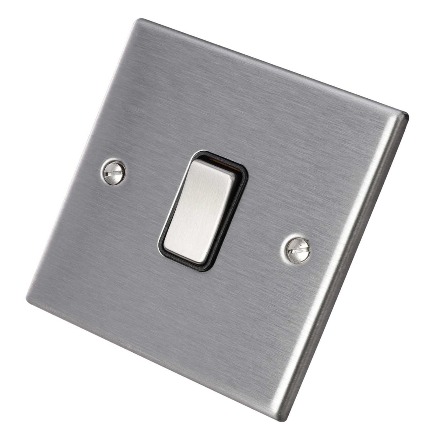 Hamilton 10A 1 Gang Intermediate Switch Black Insert Satin Steel