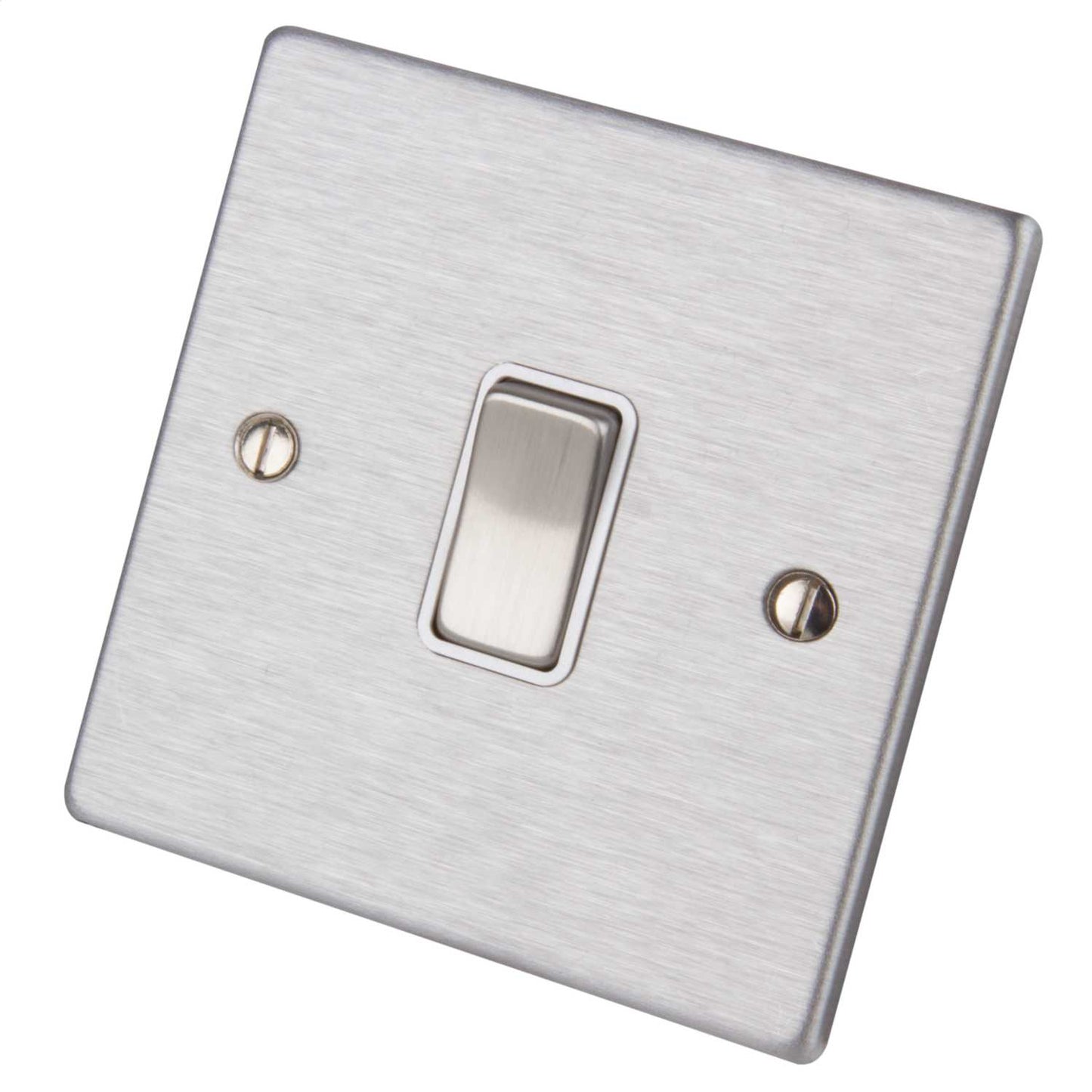 Hamilton 10A 1 Gang Intermediate Switch White Insert Satin Steel