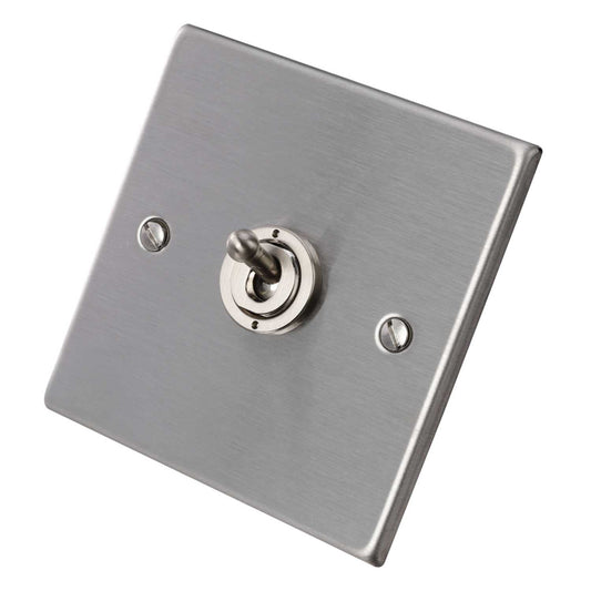 Hamilton 20A 1 Gang 2 Way Toggle Switch Satin Steel