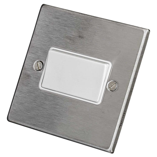 Hamilton 10A Triple Pole Fan Isolator White Insert Satin Steel