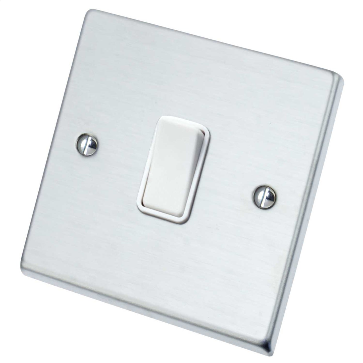 Hamilton 1 Gang Intermediate Switch White Insert Satin Chrome