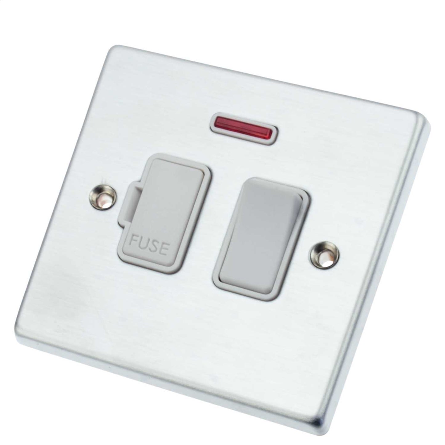 Hamilton Hartland 13A DP Switched Fused Spur with Neon White Insert Satin Chrome
