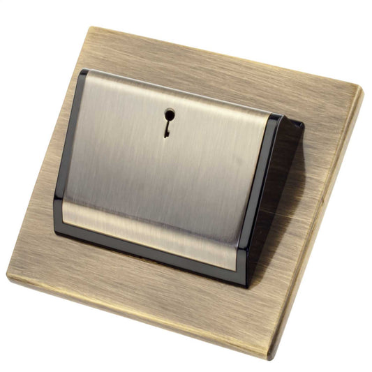 Hamilton Hartland Hotel Key Card Switch Black Insert Antique Brass