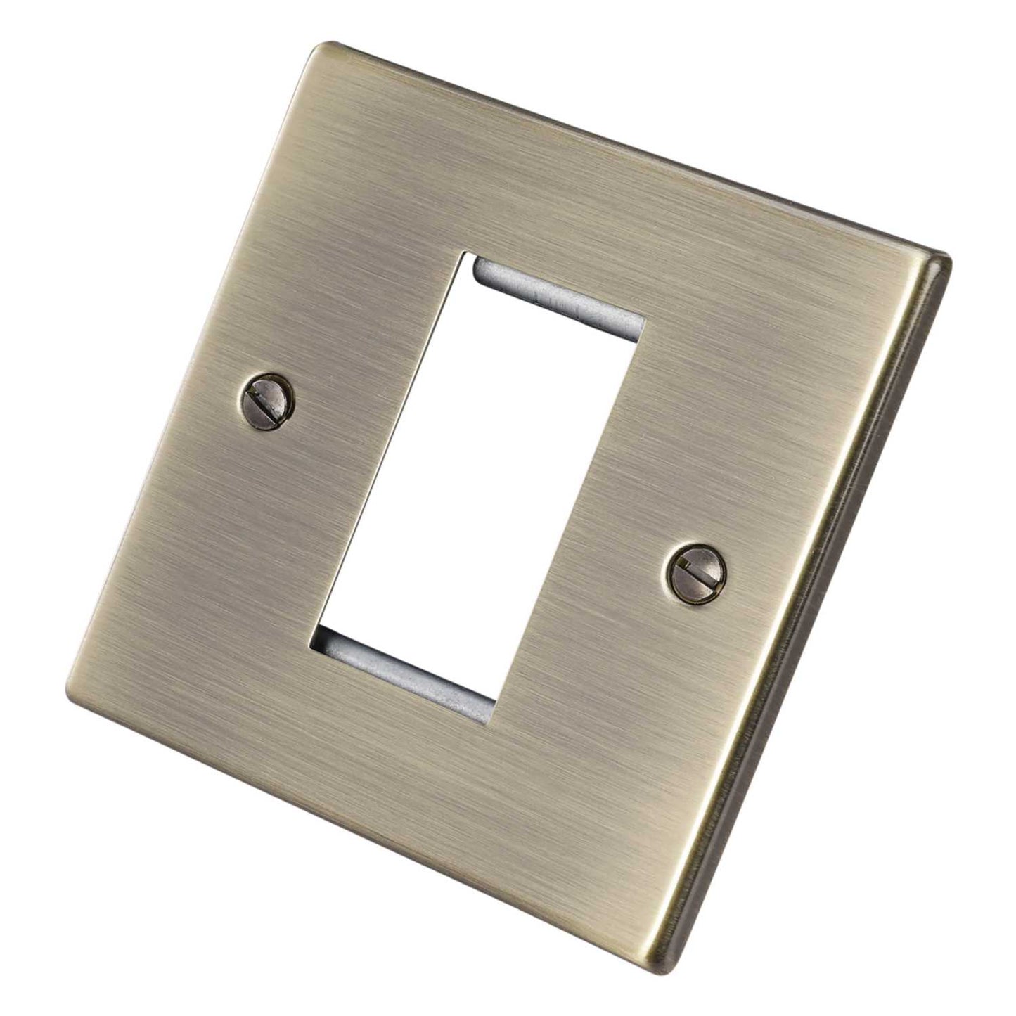 Hamilton 1 Gang 1 Module Face Plate with Grid Antique Brass