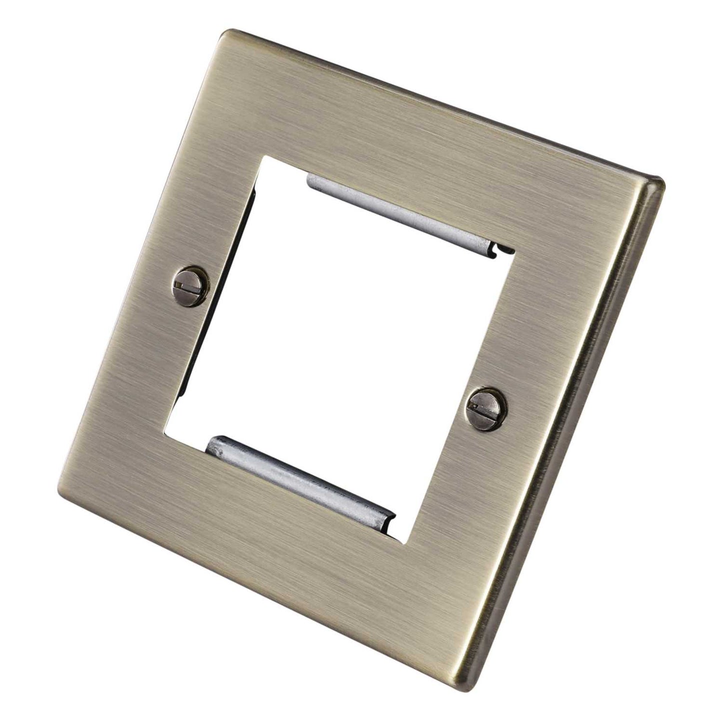 Hamilton 1 Gang 2 Module Face Plate with Grid Antique Brass