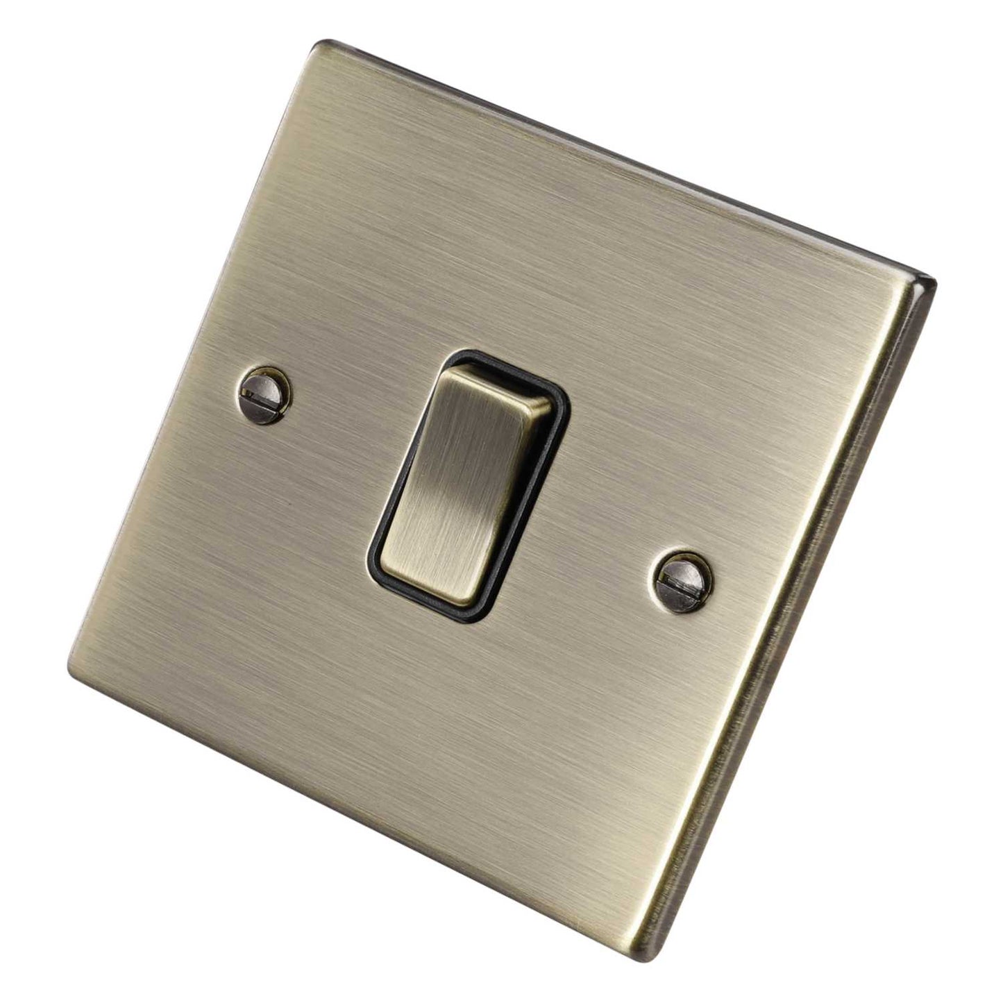 Hamilton 10A 1 Gang Intermediate Switch Black Insert Antique Brass