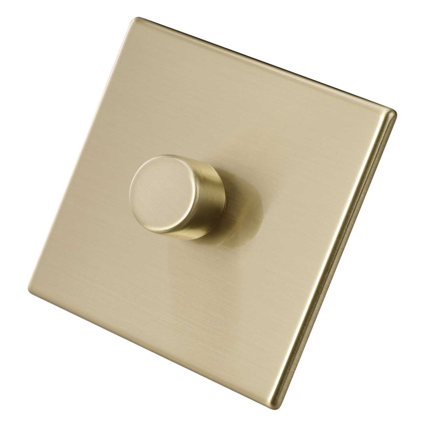Hamilton 100W 1 Gang 2 Way LED Trailing/Leading Edge Dimmer Switch Screwless Satin Brass