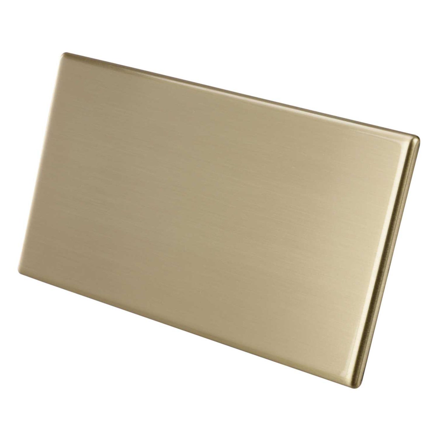 Hamilton 2 Gang Blank Plate Screwless Satin Brass
