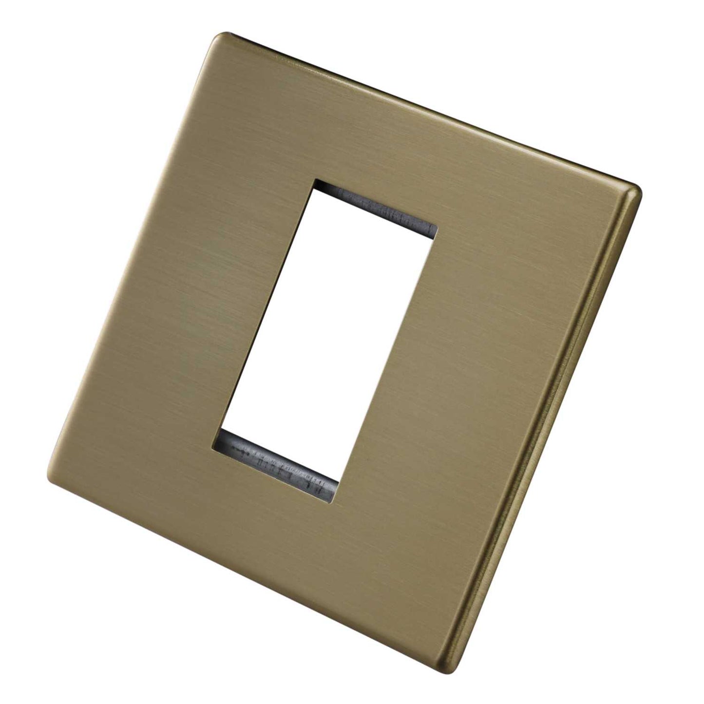 Hamilton 1 Gang 1 Module Face Plate with Grid Screwless Satin Brass