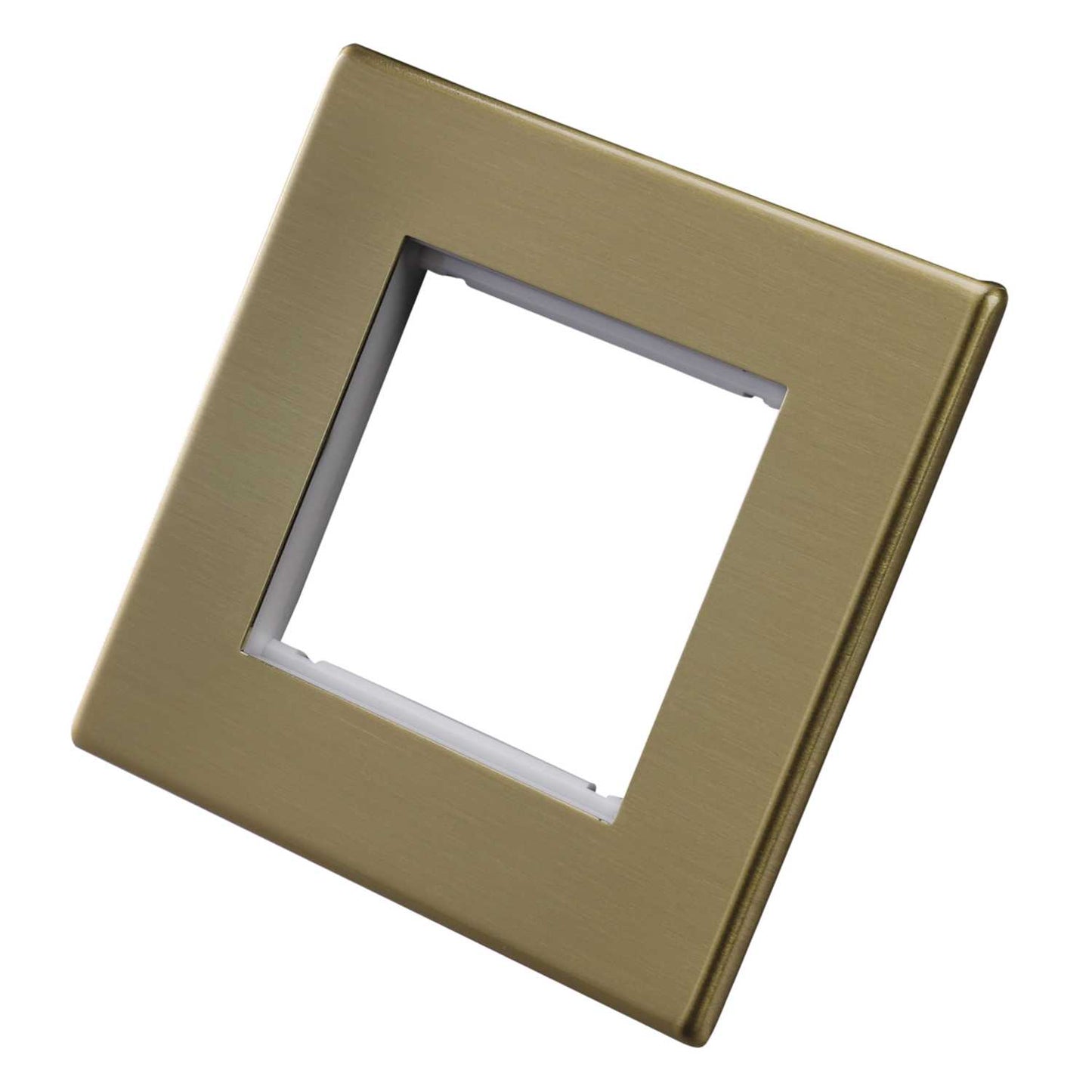 Hamilton 1 Gang 2 Module Face Plate with Grid Screwless Satin Brass