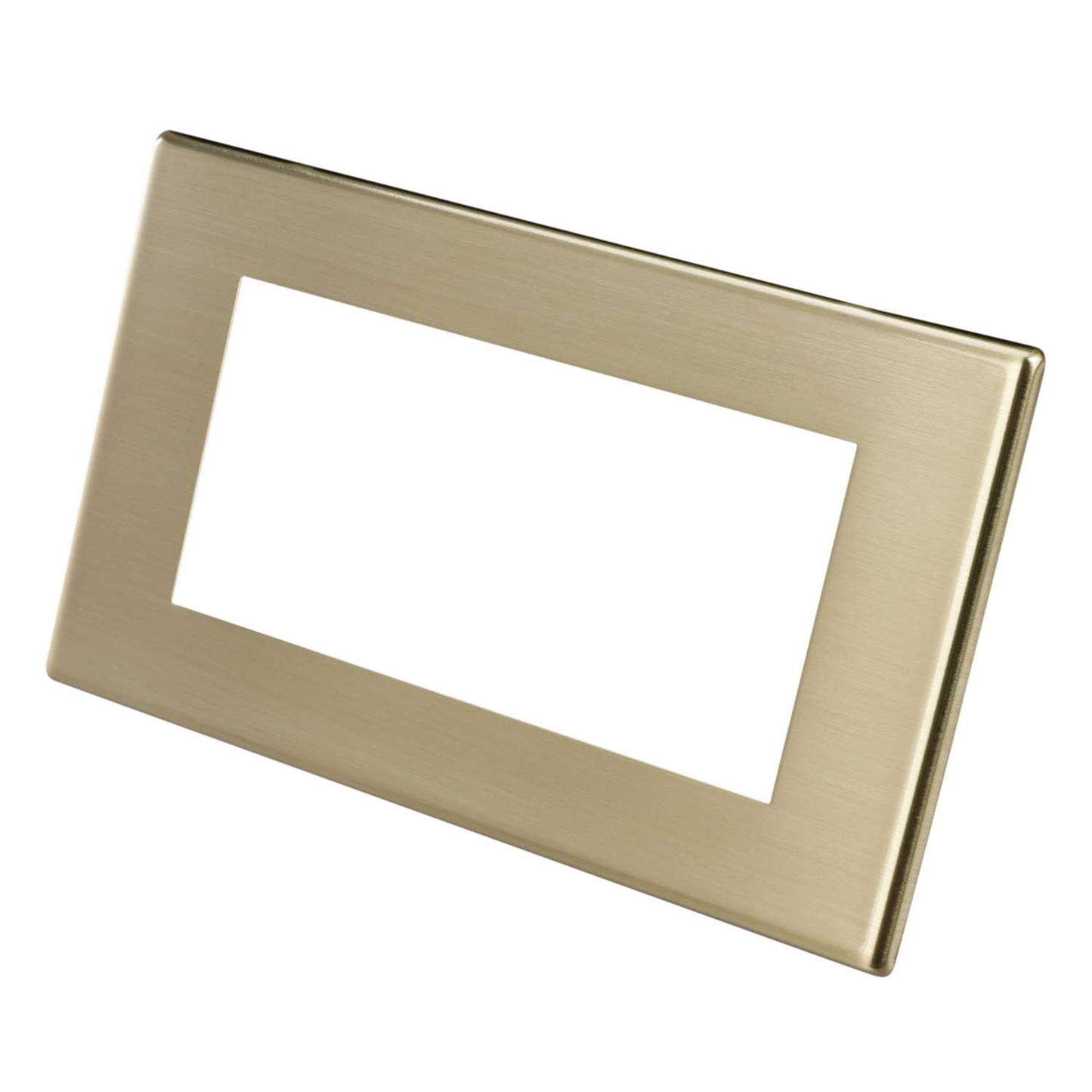 Hamilton 2 Gang 4 Module Face Plate with Grid Screwless Satin Brass
