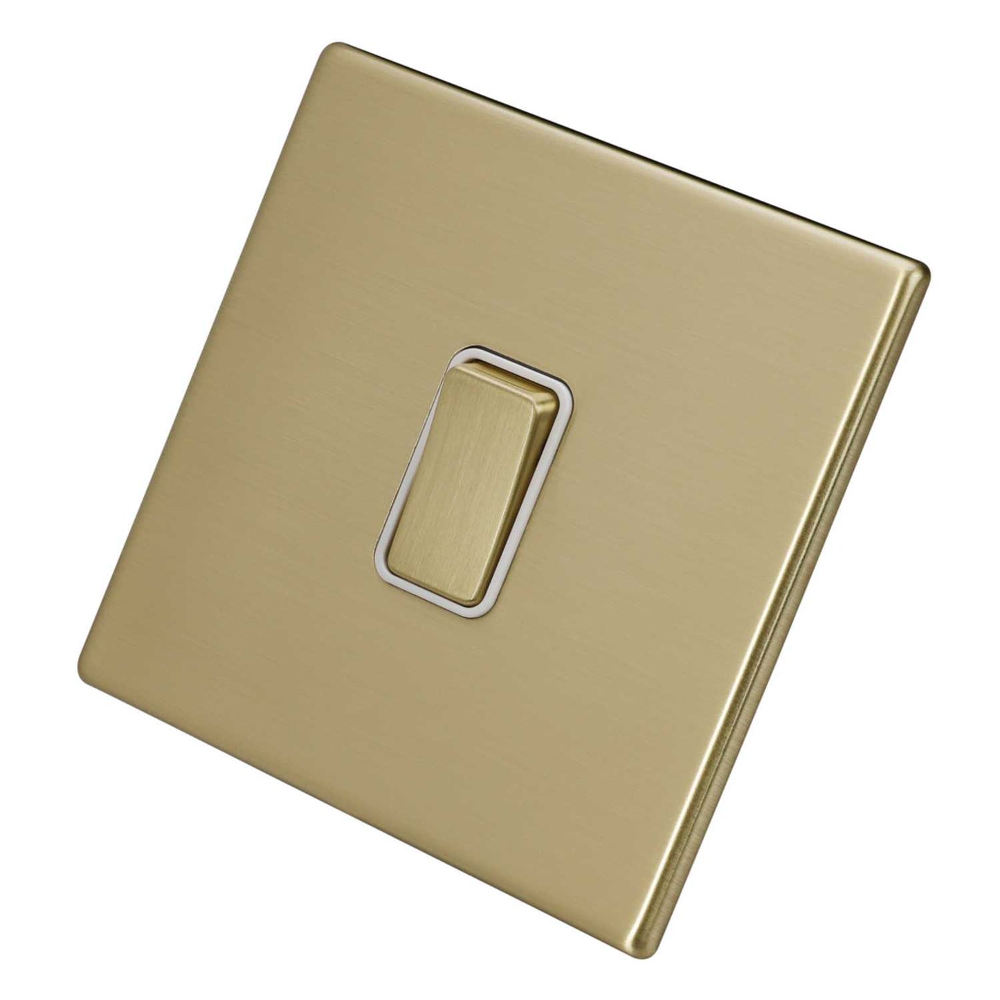 Hamilton 10A 1 Gang Intermediate Switch White Insert Screwless Satin Brass