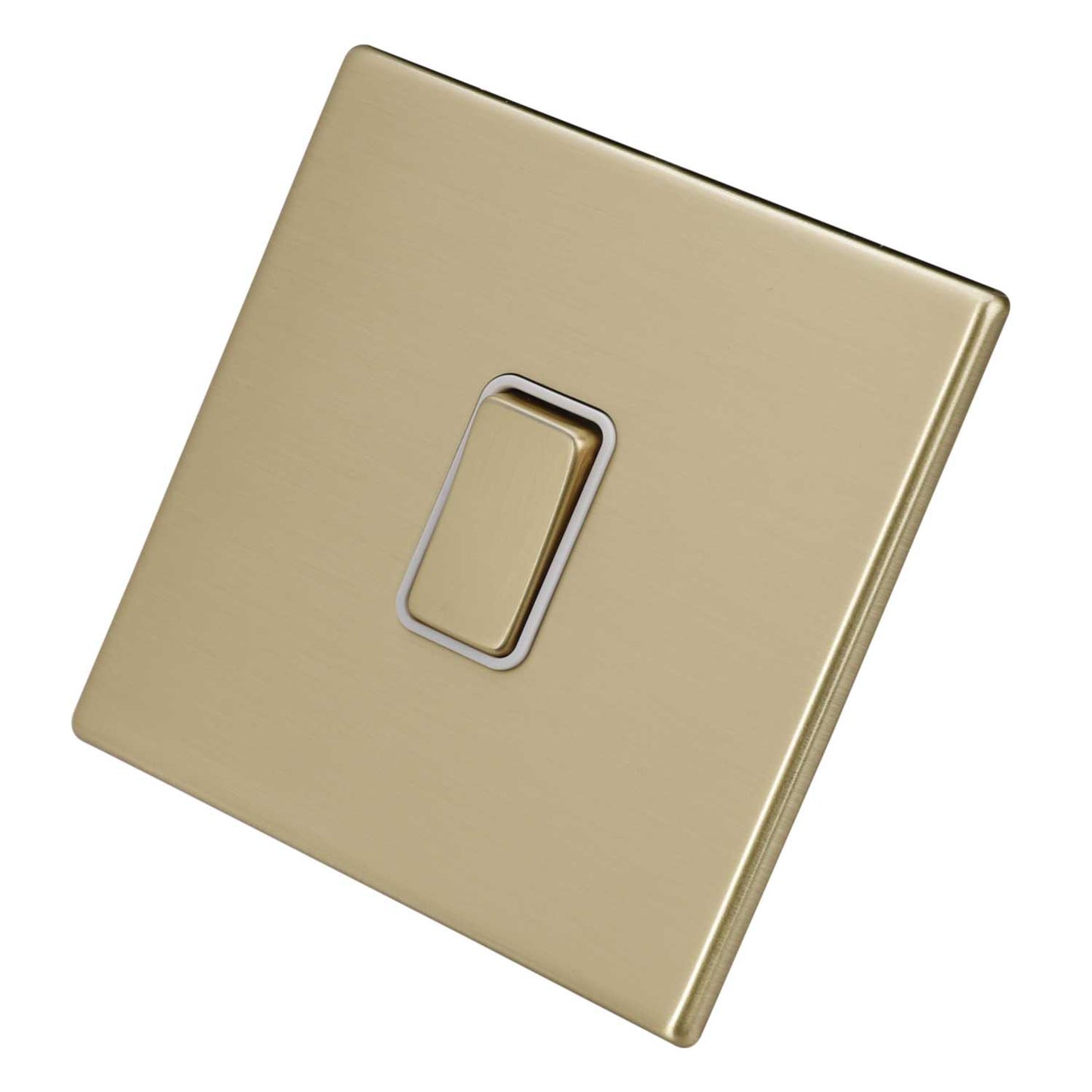 Hamilton 10A 1 Gang 2 Way Retractive Switch White Insert Screwless Satin Brass