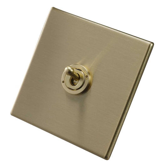 Hamilton 20A 1 Gang 2 Way Toggle Switch Screwless Satin Brass