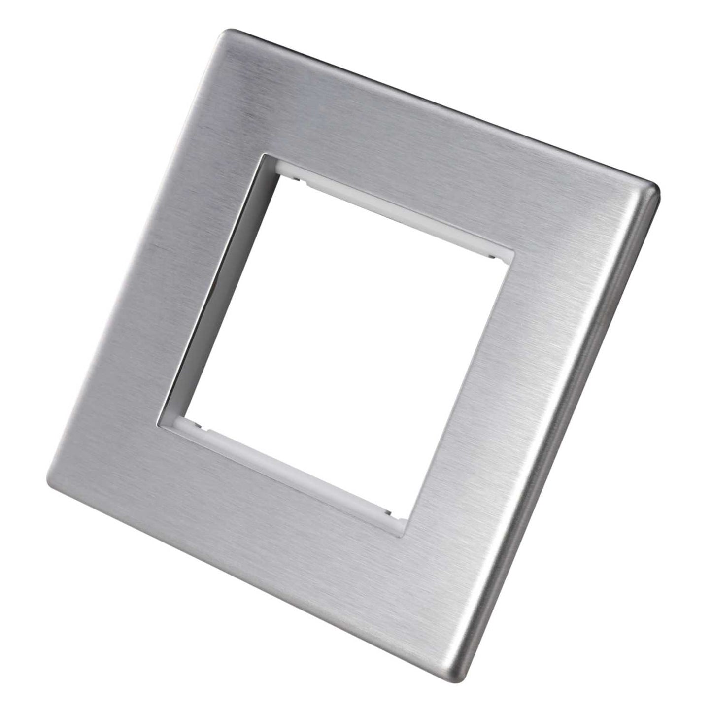 Hamilton 1 Gang 2 Module Face Plate with Grid Screwless Stainless Steel