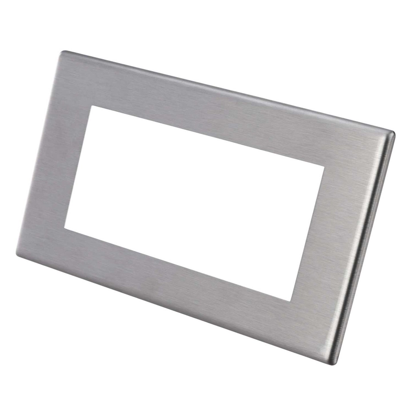 Hamilton 2 Gang 4 Module Face Plate with Grid Screwless Stainless Steel