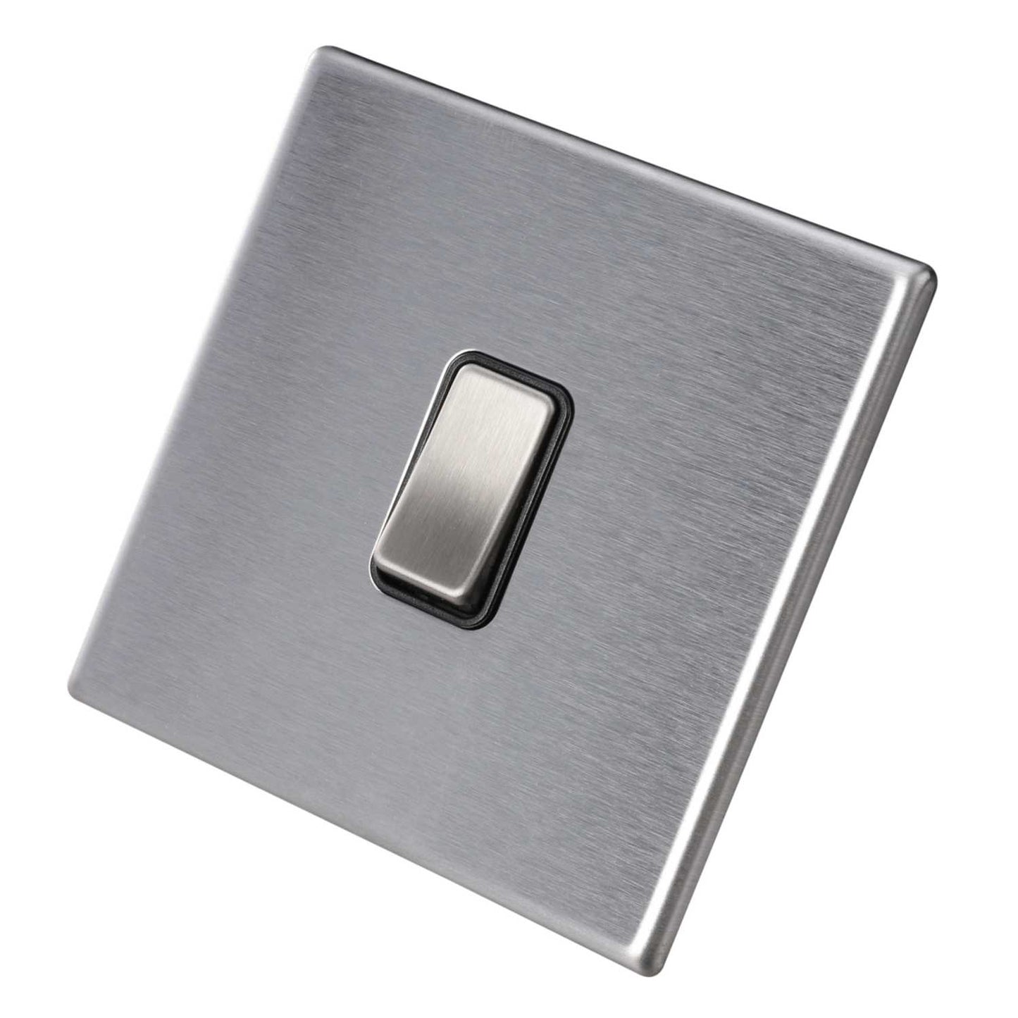 Hamilton 10A 1 Gang 2 Way Retractive Switch Black Insert Screwless Stainless Steel