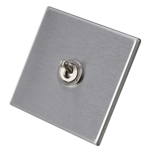 Hamilton 20A 1 Gang 2 Way Toggle Switch Screwless Stainless Steel