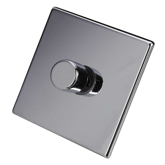 Hamilton 100W 1 Gang 2 Way LED Trailing/Leading Edge Dimmer Screwless Bright Chrome