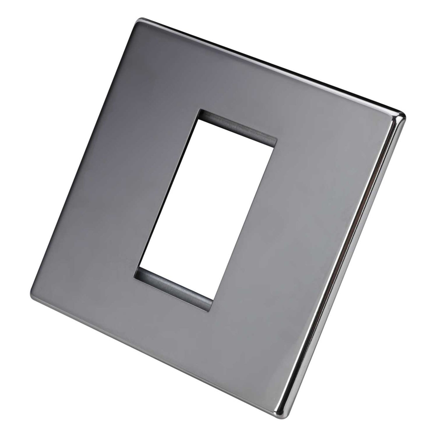 Hamilton 1 Gang 1 Module Face Plate with Grid Screwless Bright Chrome