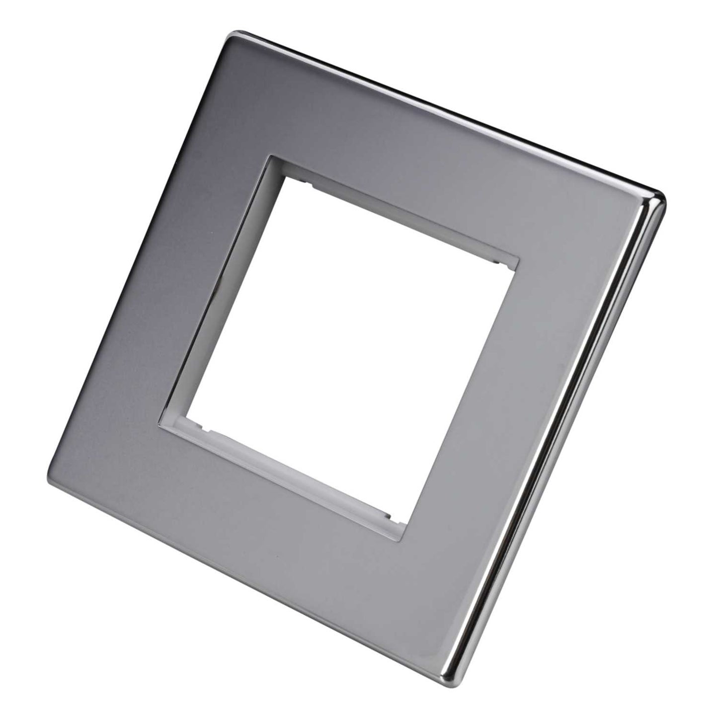 Hamilton 1 Gang 2 Module Face Plate with Grid Screwless Bright Chrome