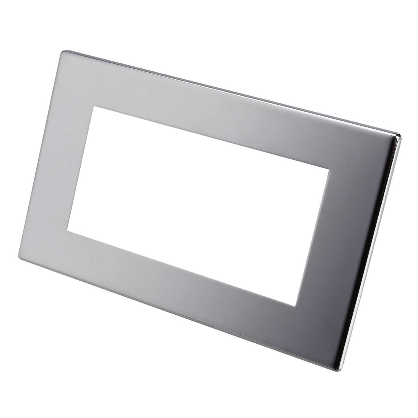 Hamilton 2 Gang 4 Module Face Plate with Grid Screwless Bright Chrome