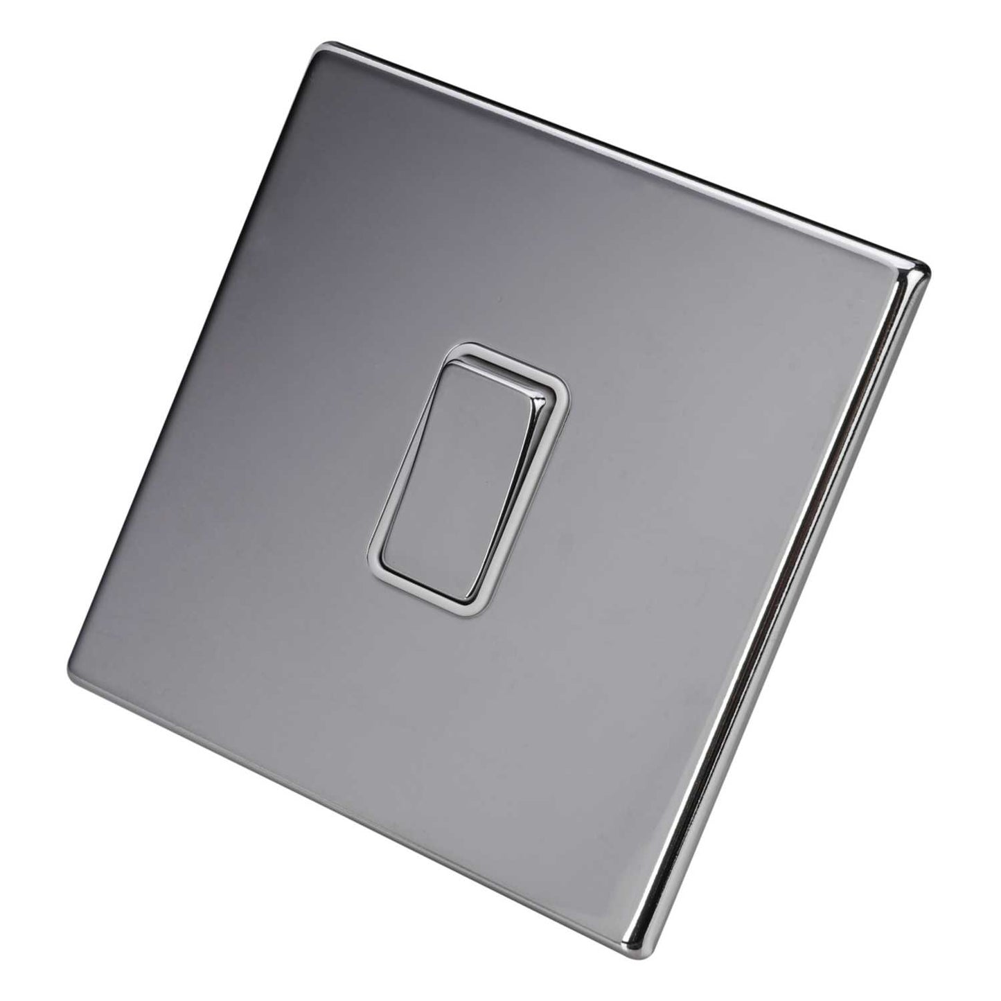 Hamilton 10A 1 Gang 2 Way Light Switch White Insert Screwless Bright Chrome