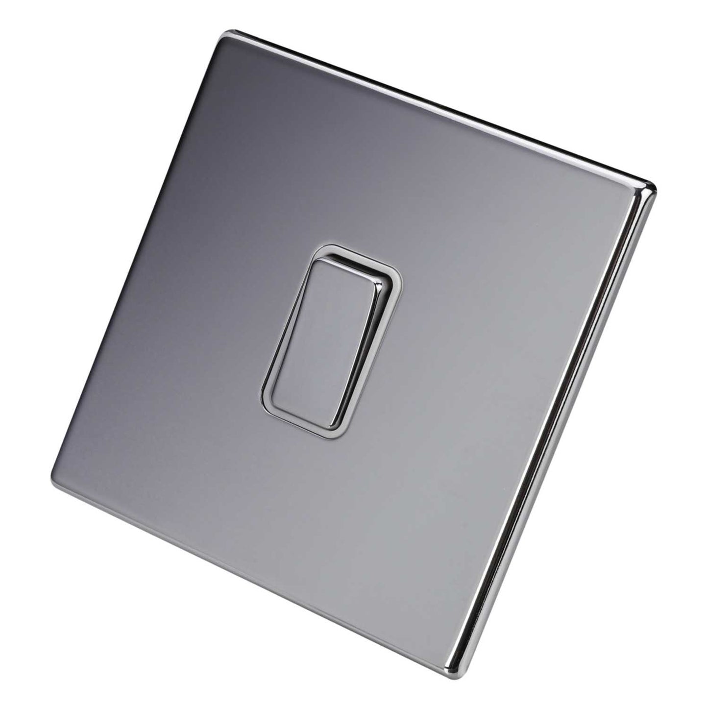 Hamilton 10A 1 Gang 2 Way Retractive Switch White Insert Screwless Bright Chrome