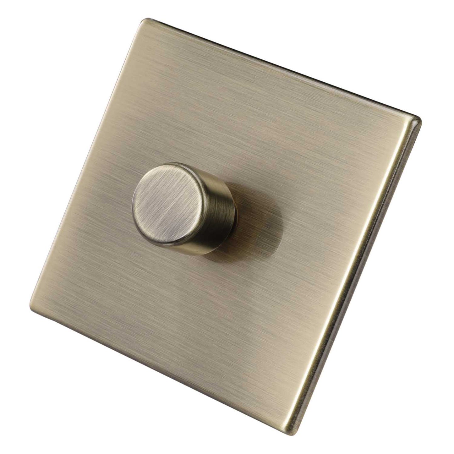 Hamilton 100W 1 Gang 2 Way LED Trailing/Leading Edge Dimmer Screwless Antique Brass