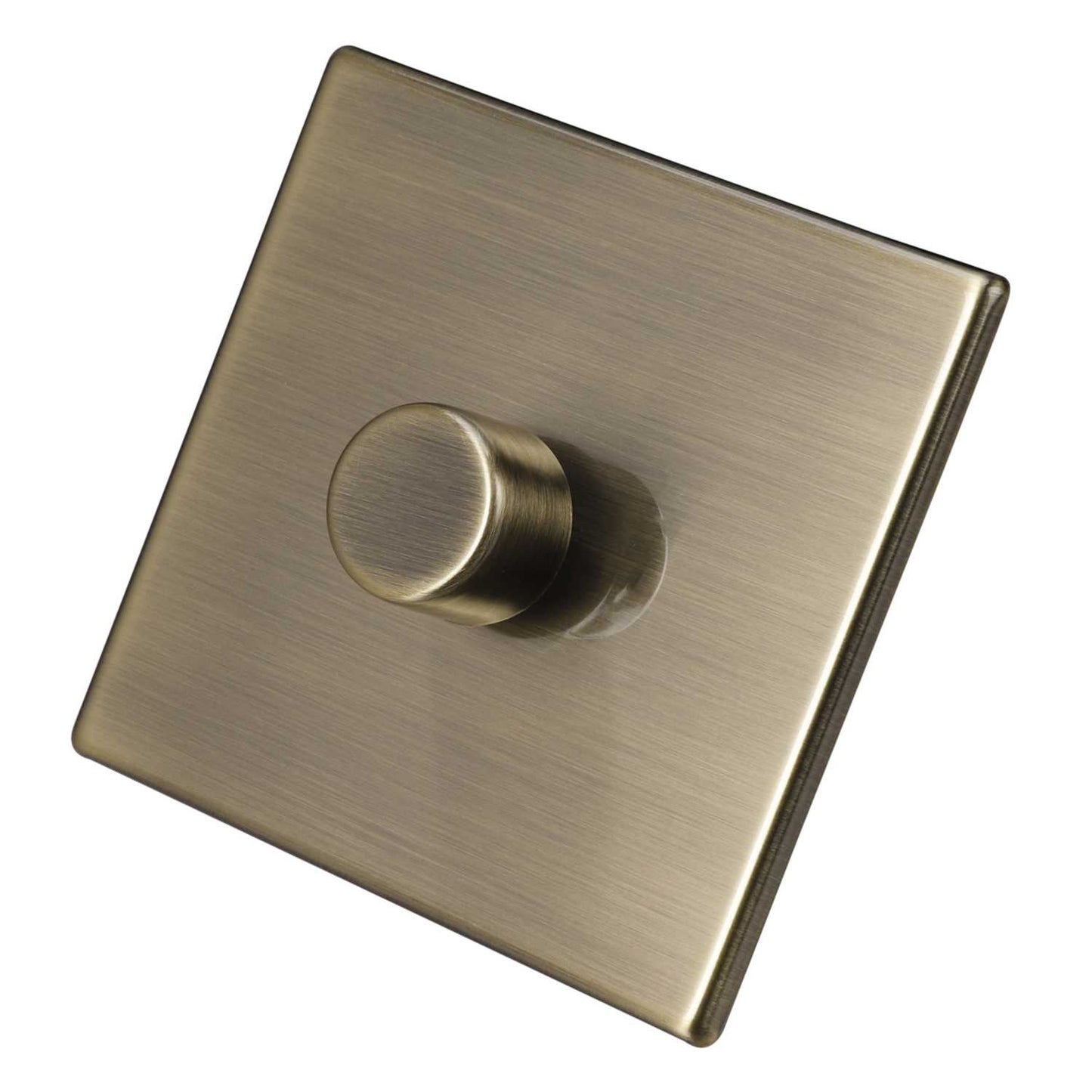 Hamilton 250W 1 Gang 2 Way LED Trailing/Leading Edge Dimmer Screwless Antique Brass