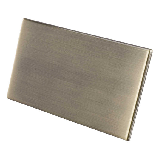 Hamilton 2 Gang Blank Plate Screwless Antique Brass