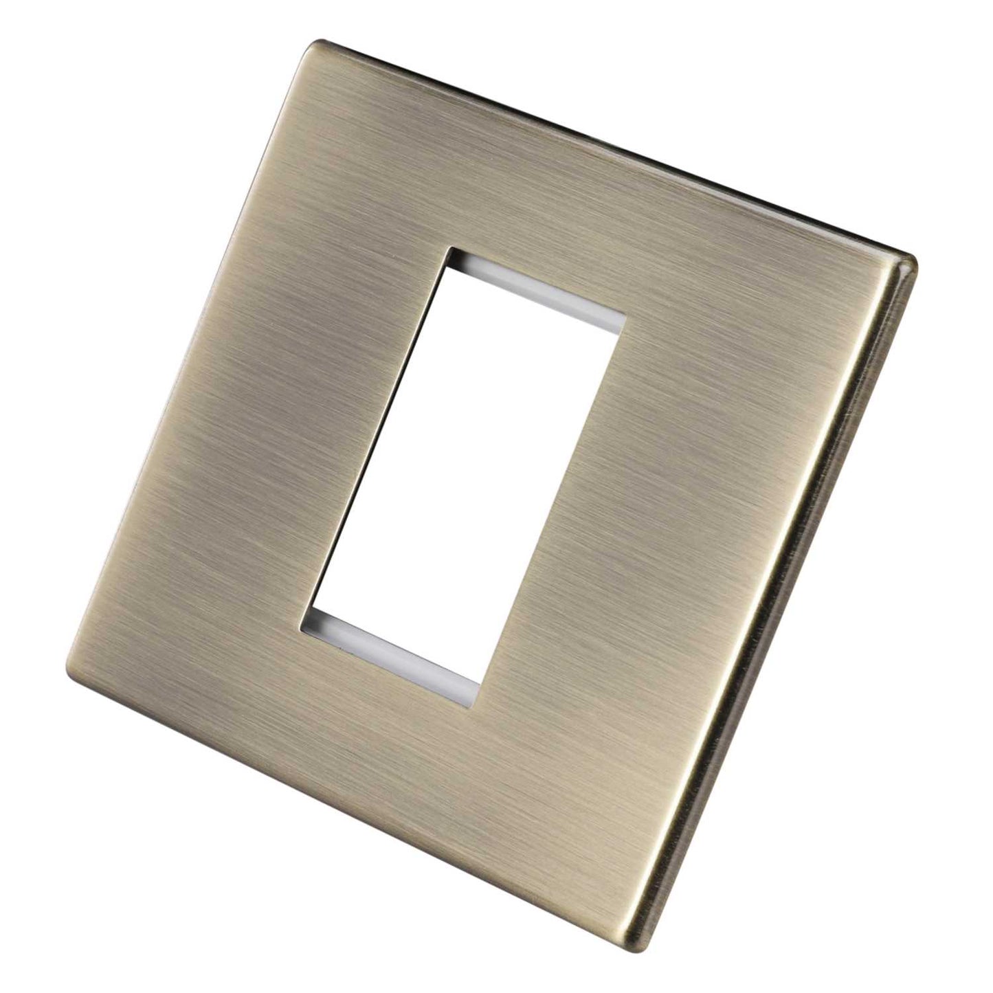 Hamilton 1 Gang 1 Module Face Plate with Grid Screwless Antique Brass