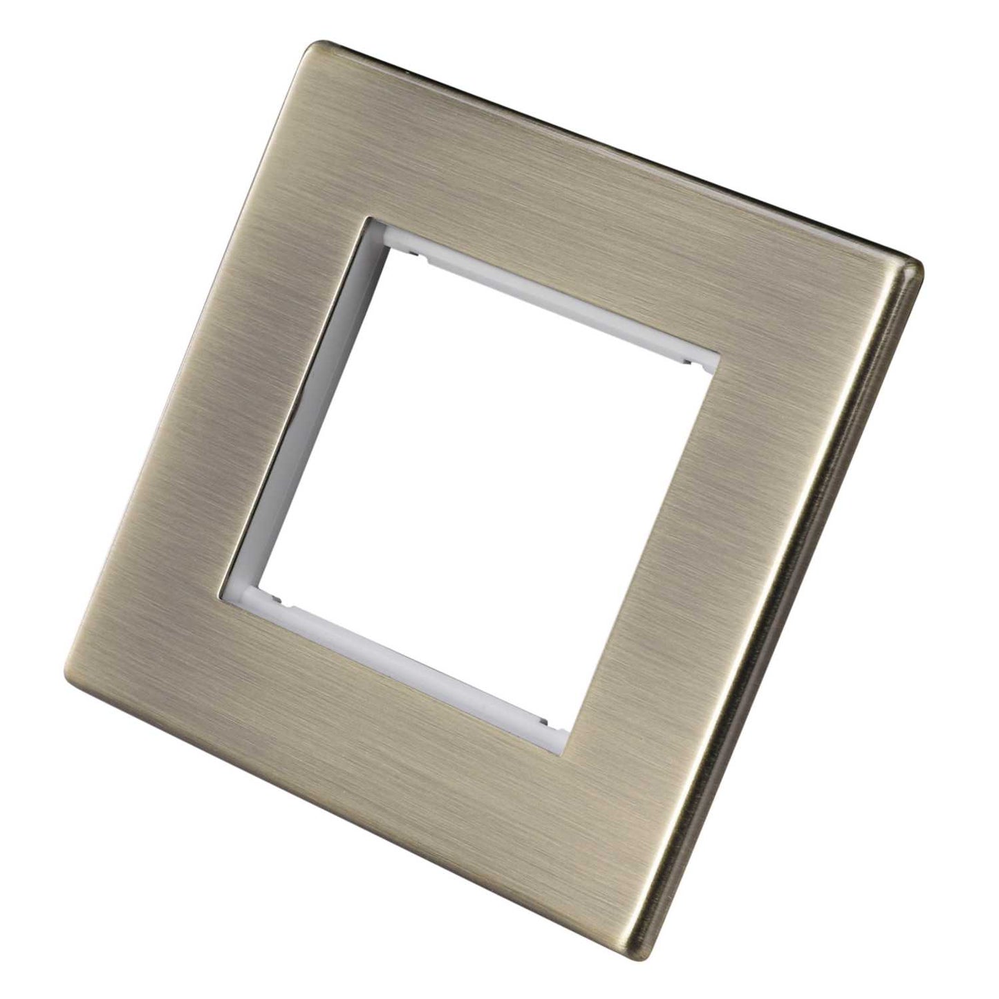 Hamilton 1 Gang 2 Module Face Plate with Grid Screwless Antique Brass