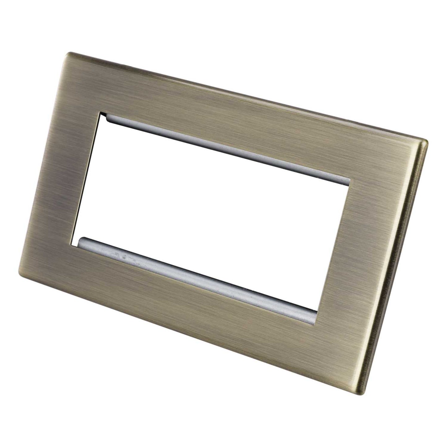 Hamilton 2 Gang 4 Module Face Plate with Grid Screwless Antique Brass