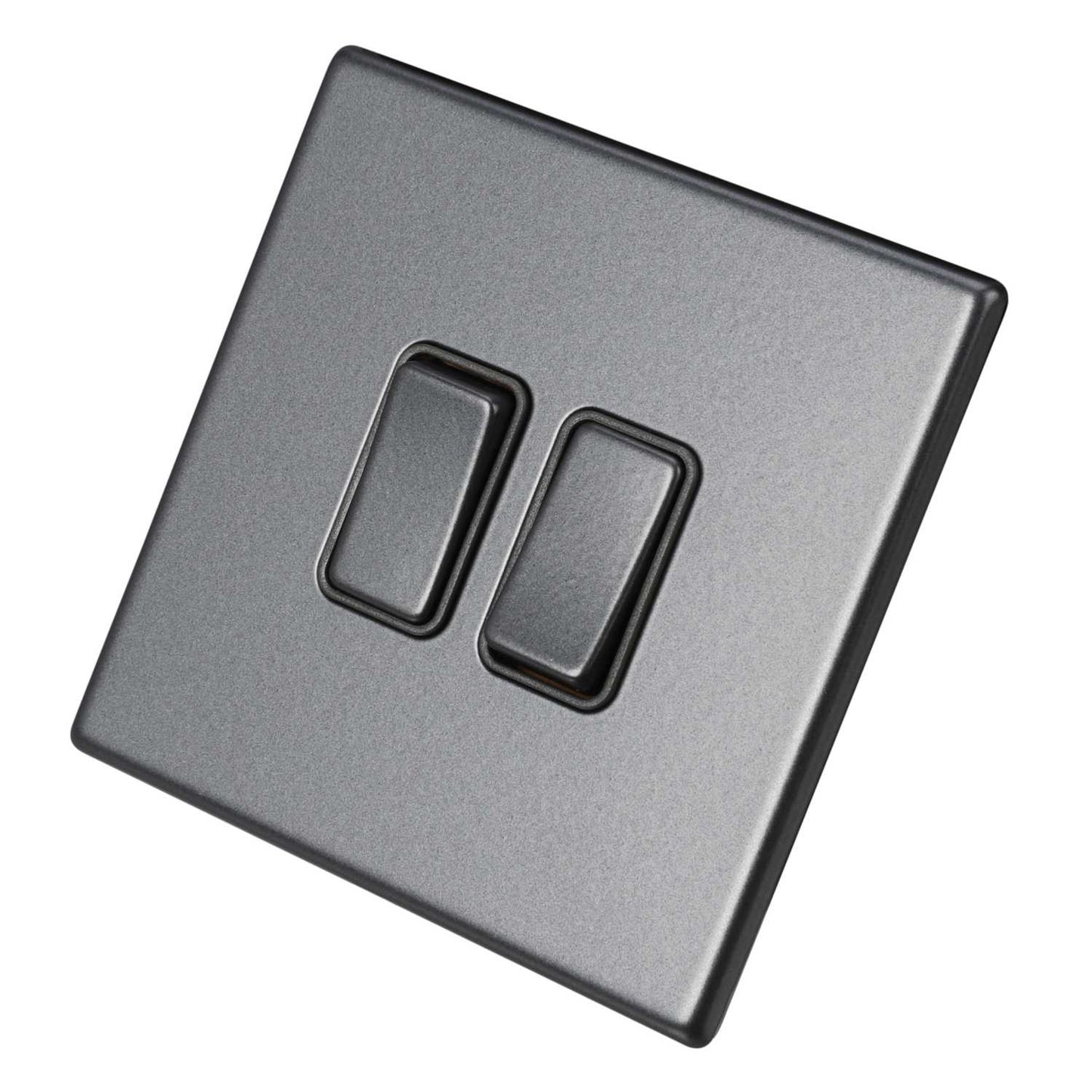 Hamilton 10A 2 Gang 2 Way Light Switch Grey Insert Screwless Anthra Grey