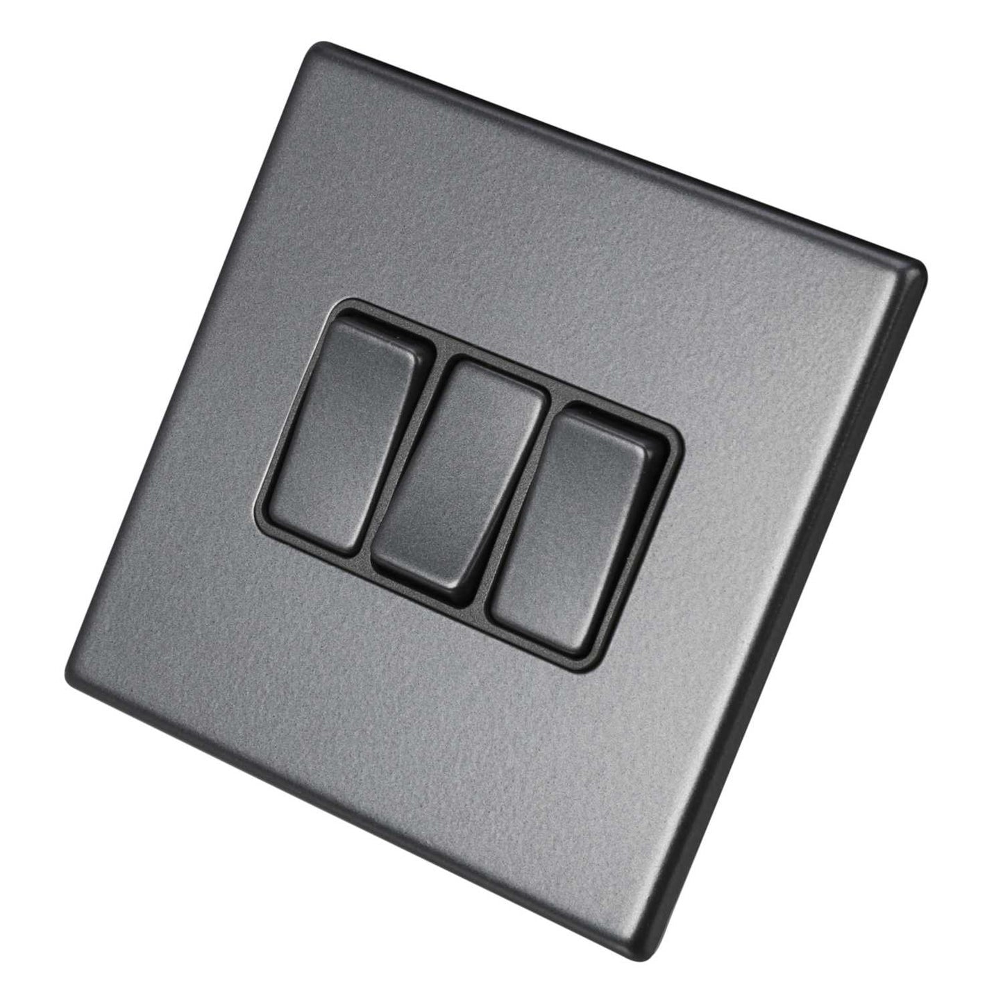 Hamilton 10A 3 Gang 2 Way Light Switch Grey Insert Screwless Anthra Grey