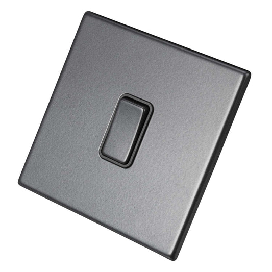 Hamilton 10A 1 Gang 2 Way Retractive Switch Grey Insert Screwless Anthra Grey