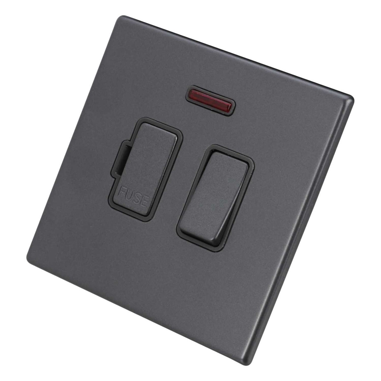 Hamilton 13A DP Switched Fused Spur with Neon Grey Insert Screwless Anthra Grey