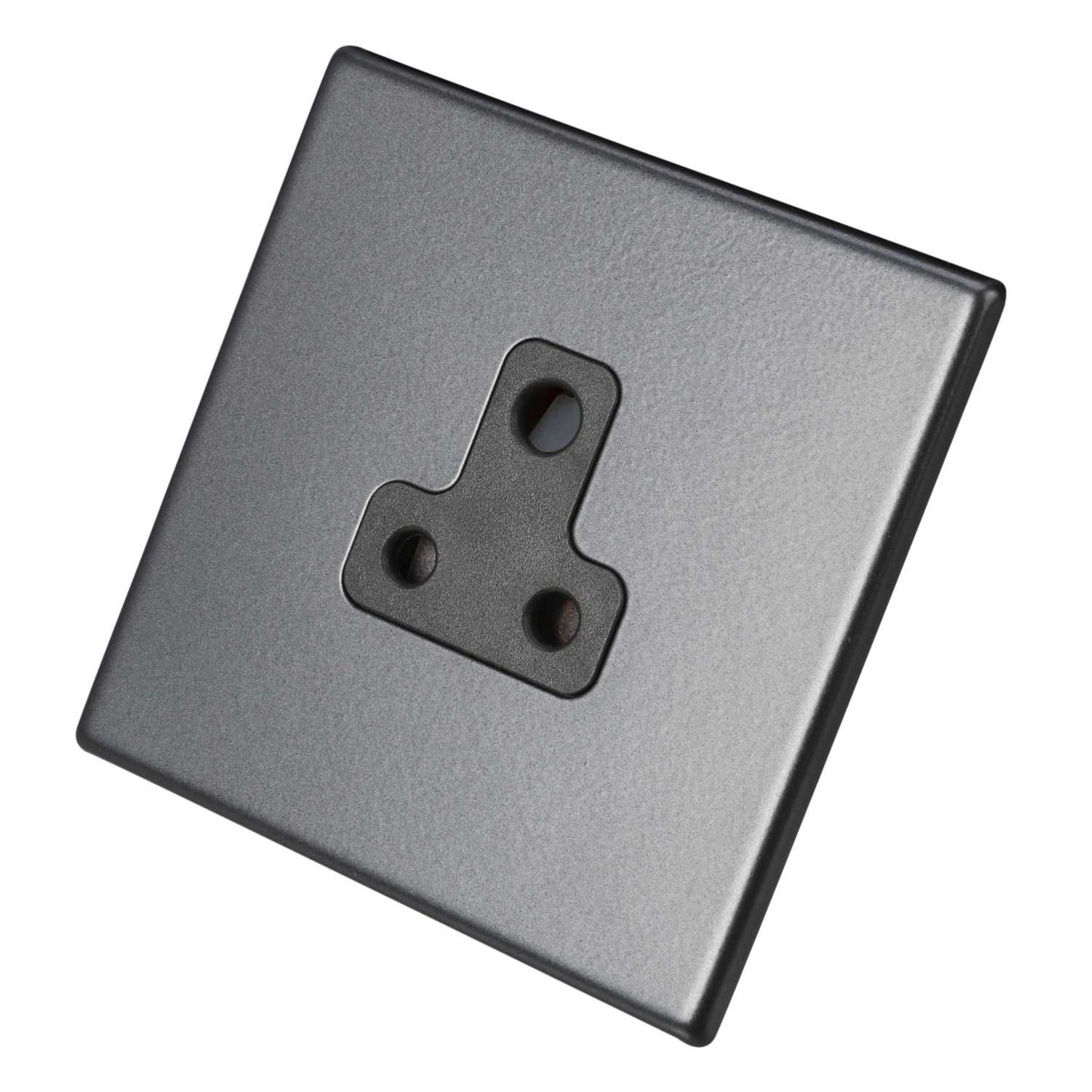 Hamilton 5A 1 Gang Unswitched Socket Grey Insert Screwless Anthra Grey