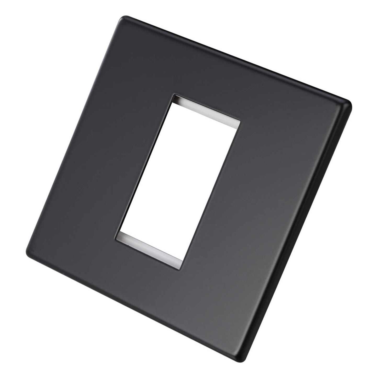 Hamilton 1 Gang 1 Module Face Plate with Grid Screwless Matt Black