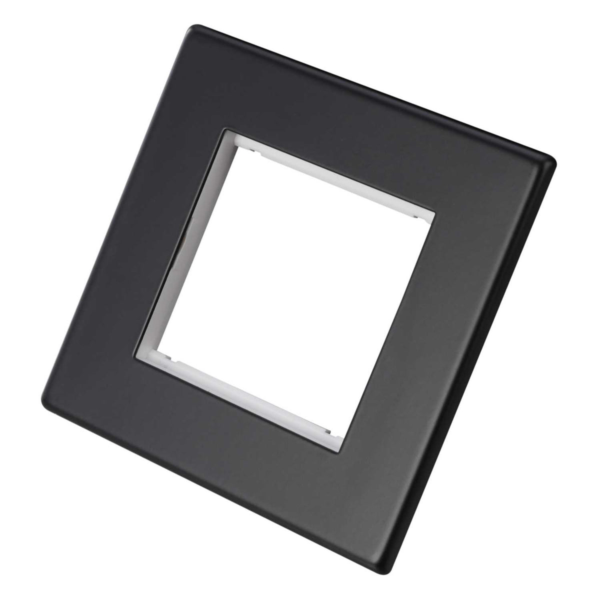 Hamilton 1 Gang 2 Module Face Plate with Grid Screwless Matt Black