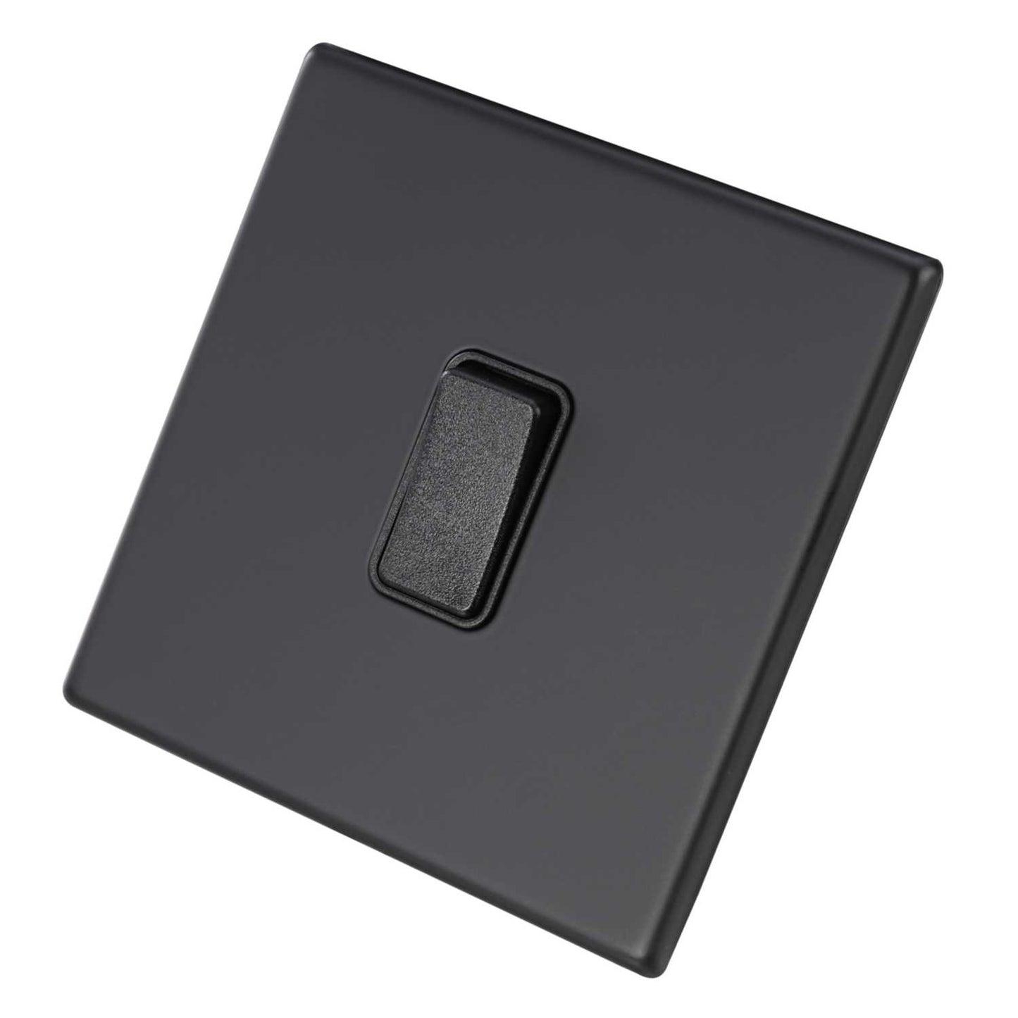 Hamilton 10A 1 Gang 2 Way Light Switch Black Insert Screwless Matt Black